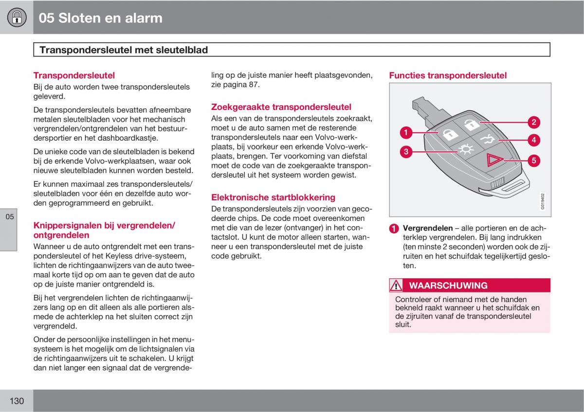 Volvo C30 handleiding / page 132