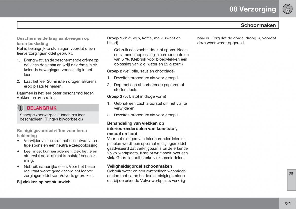 Volvo C30 handleiding / page 223