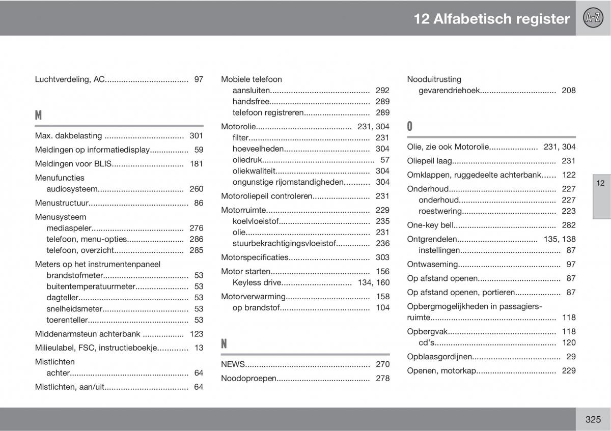 Volvo C30 handleiding / page 327