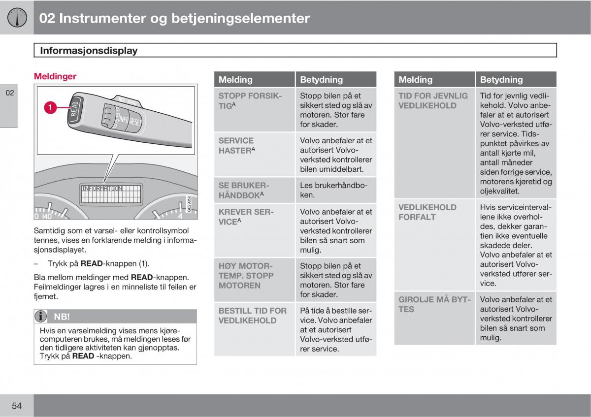 Volvo C30 bruksanvisningen / page 56