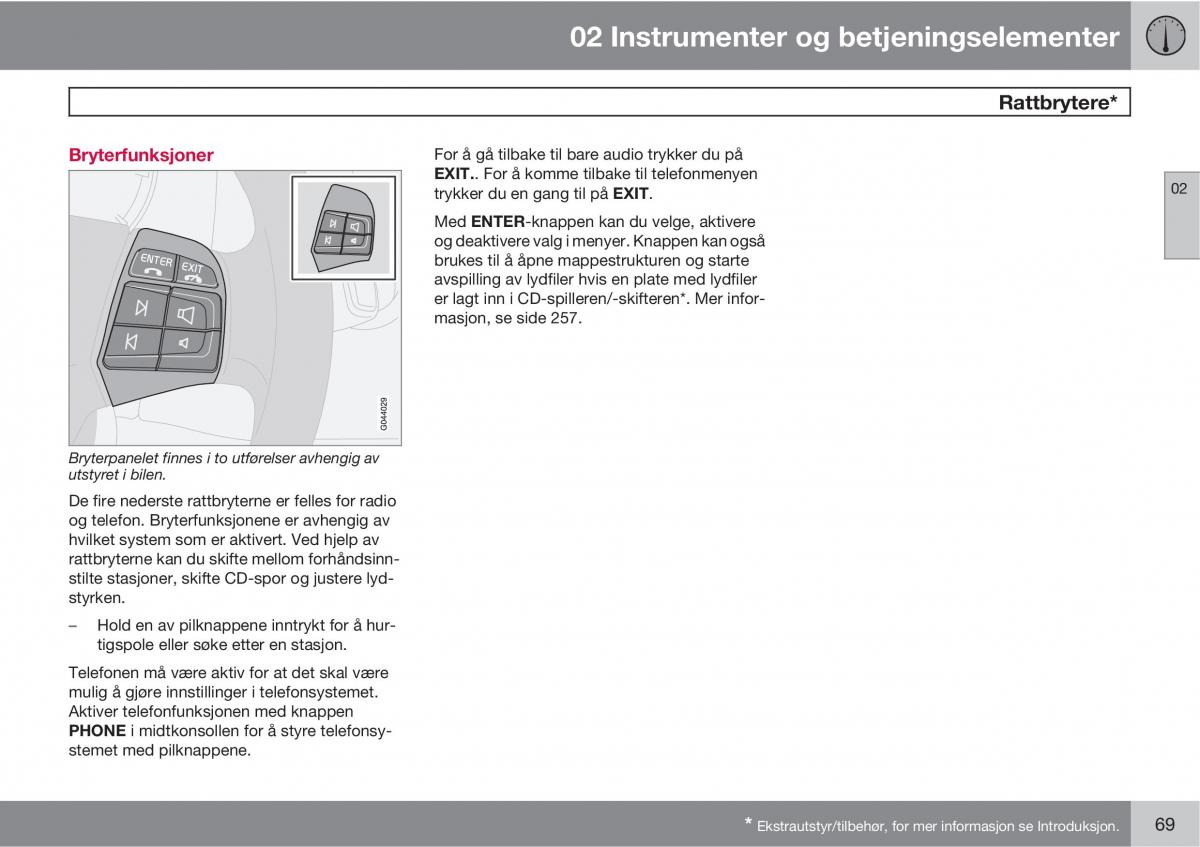 Volvo C30 bruksanvisningen / page 71