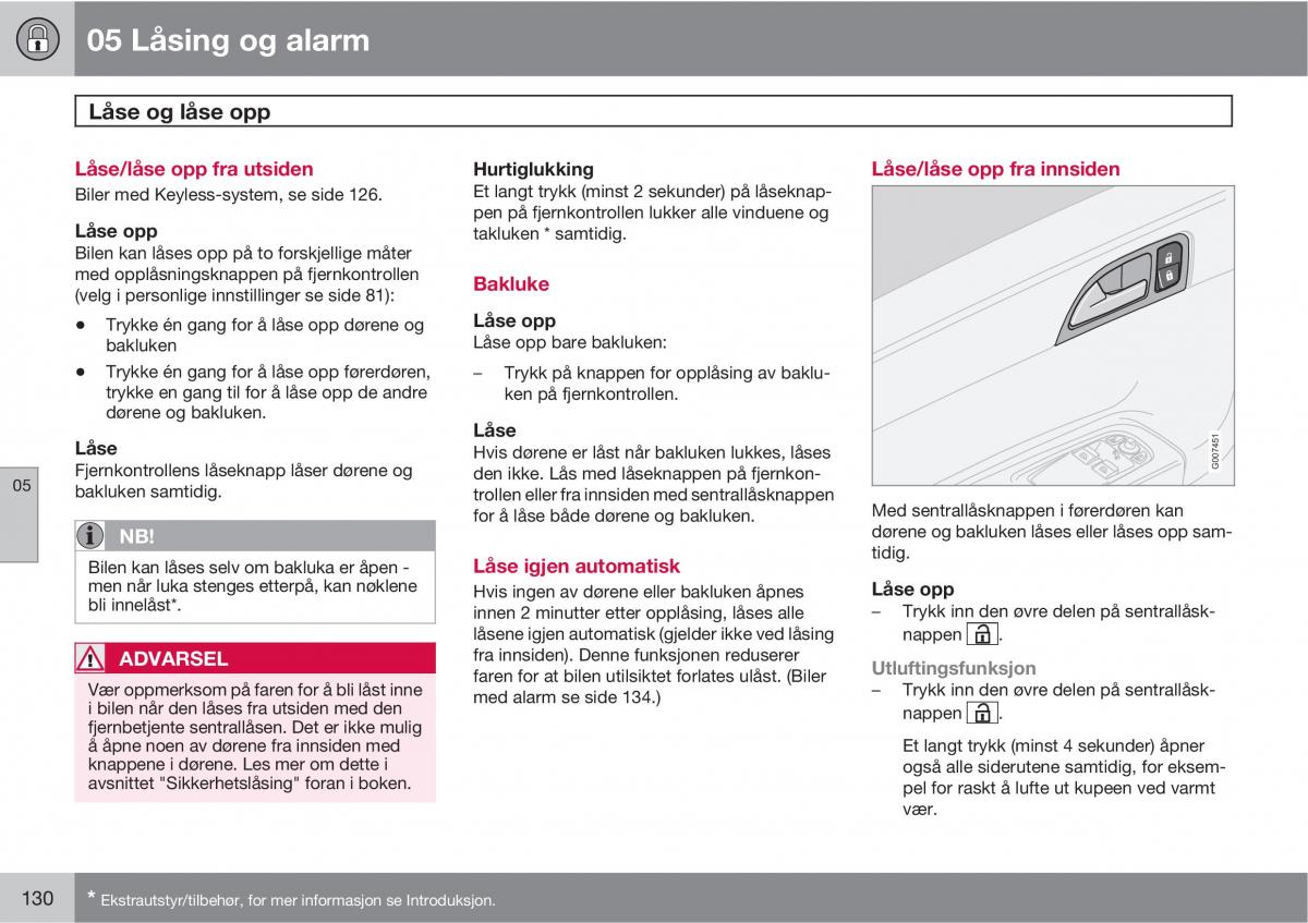 Volvo C30 bruksanvisningen / page 132