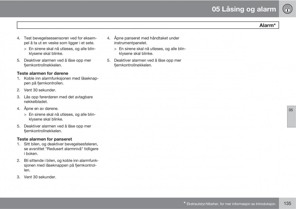 Volvo C30 bruksanvisningen / page 137