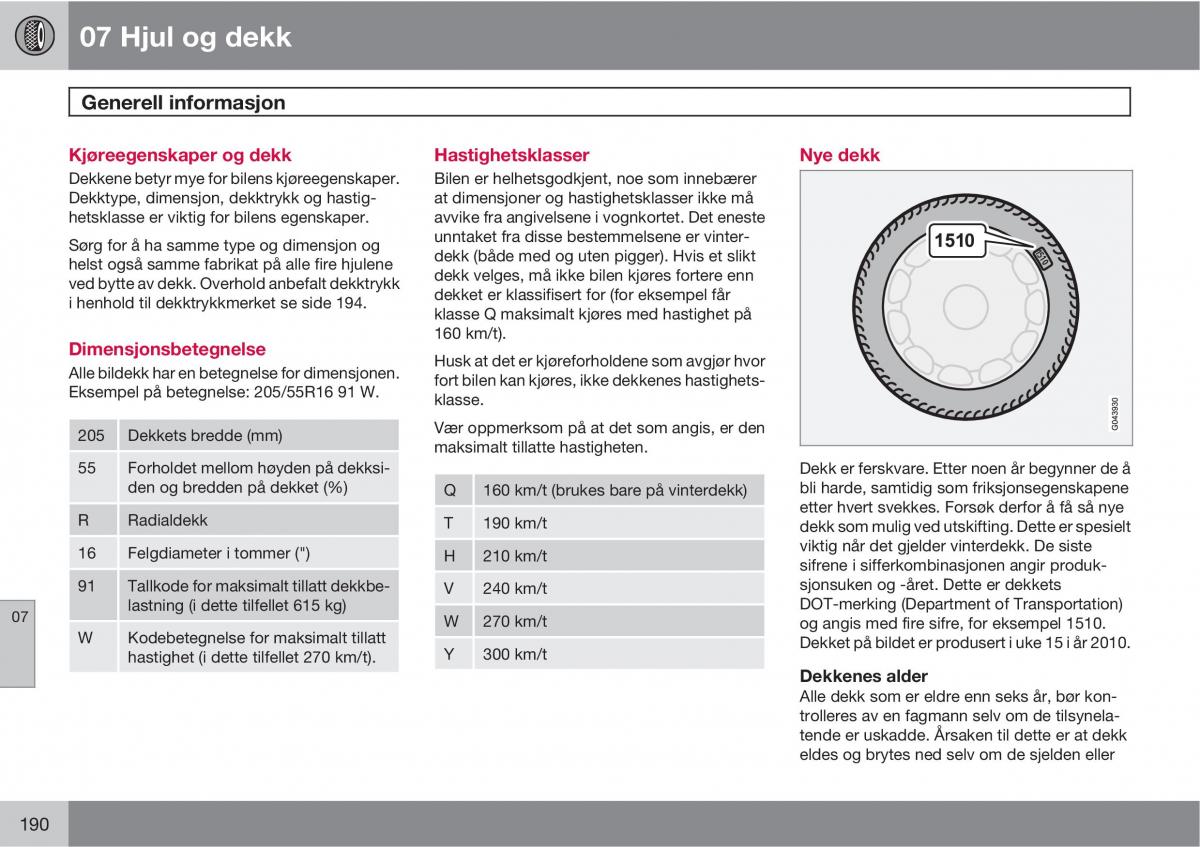 Volvo C30 bruksanvisningen / page 192