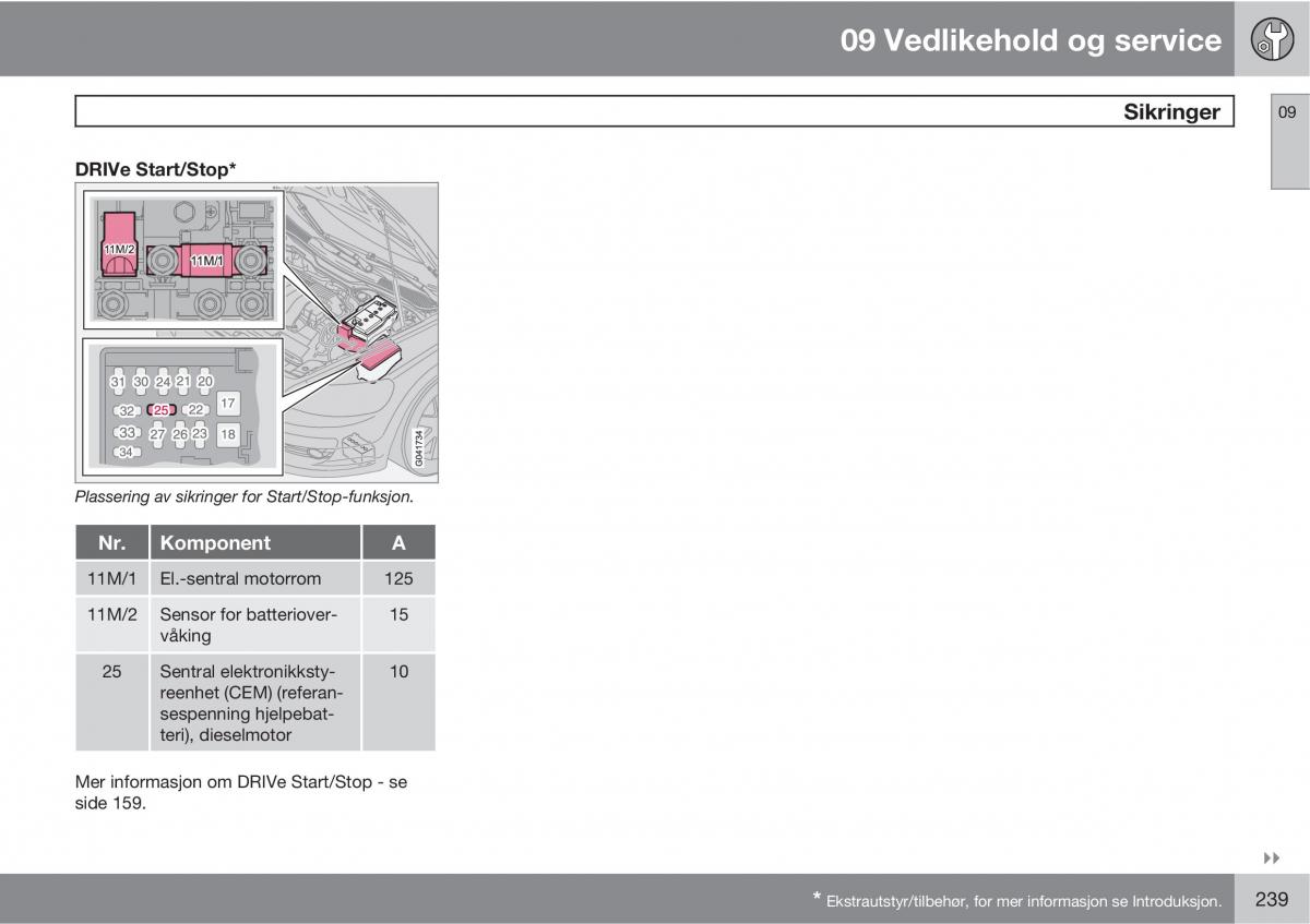 Volvo C30 bruksanvisningen / page 241