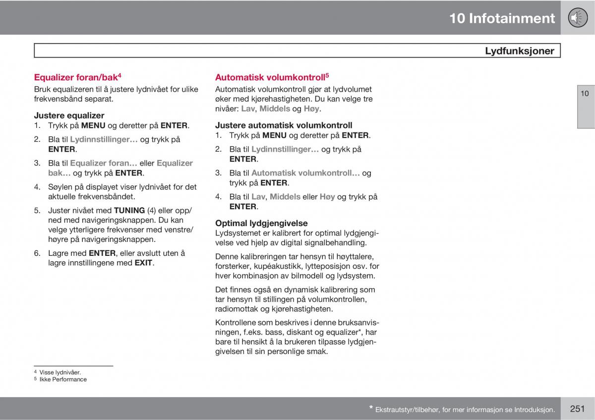 Volvo C30 bruksanvisningen / page 253