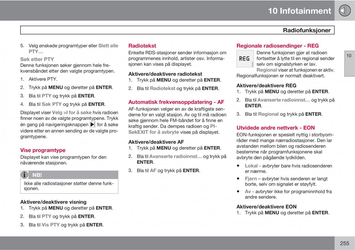 Volvo C30 bruksanvisningen / page 257