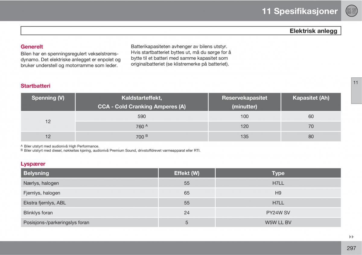 Volvo C30 bruksanvisningen / page 299