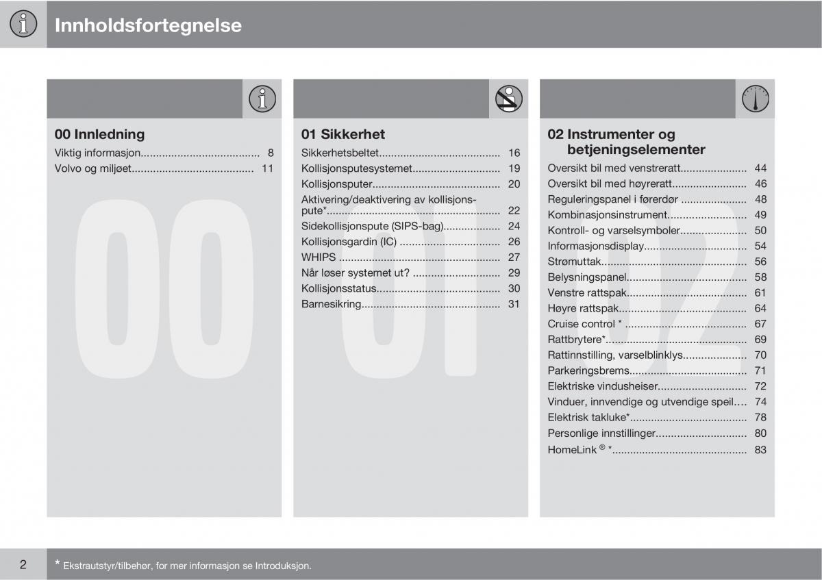 Volvo C30 bruksanvisningen / page 4