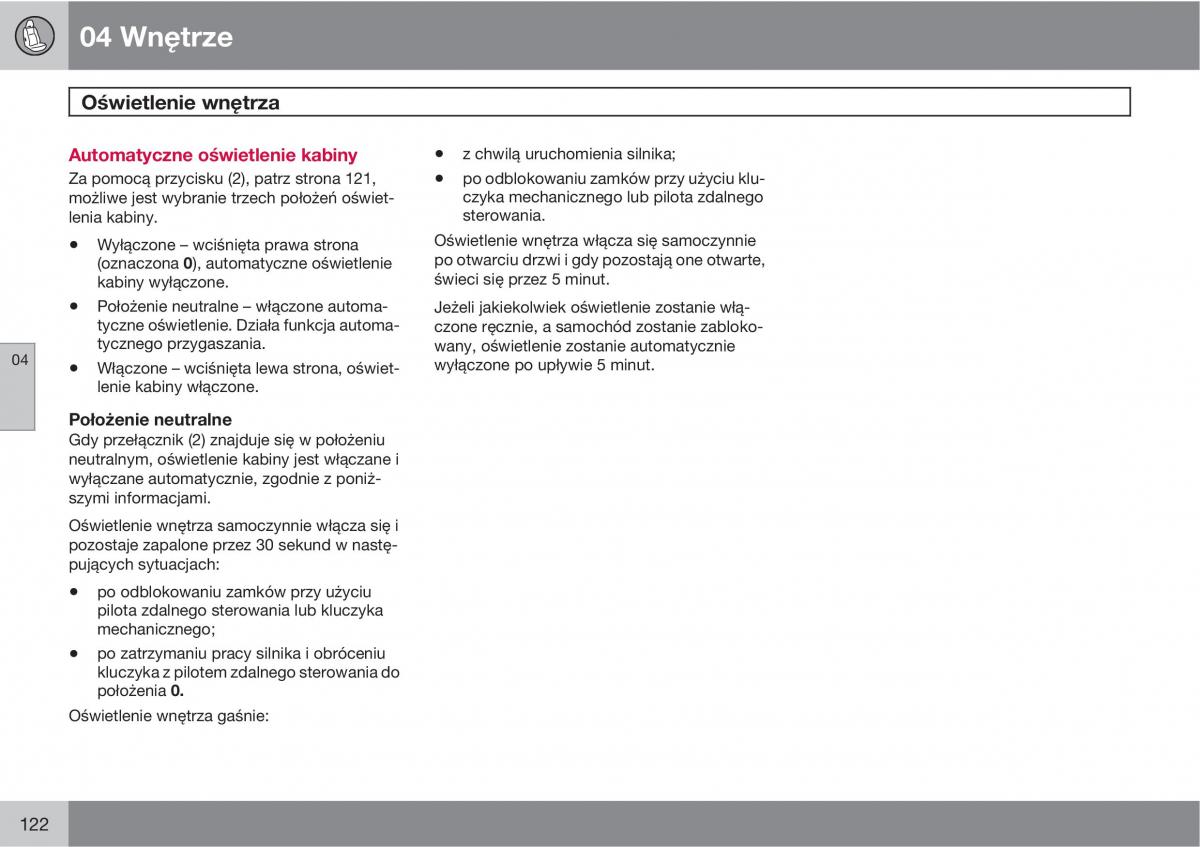 Volvo C30 instrukcja obslugi / page 124