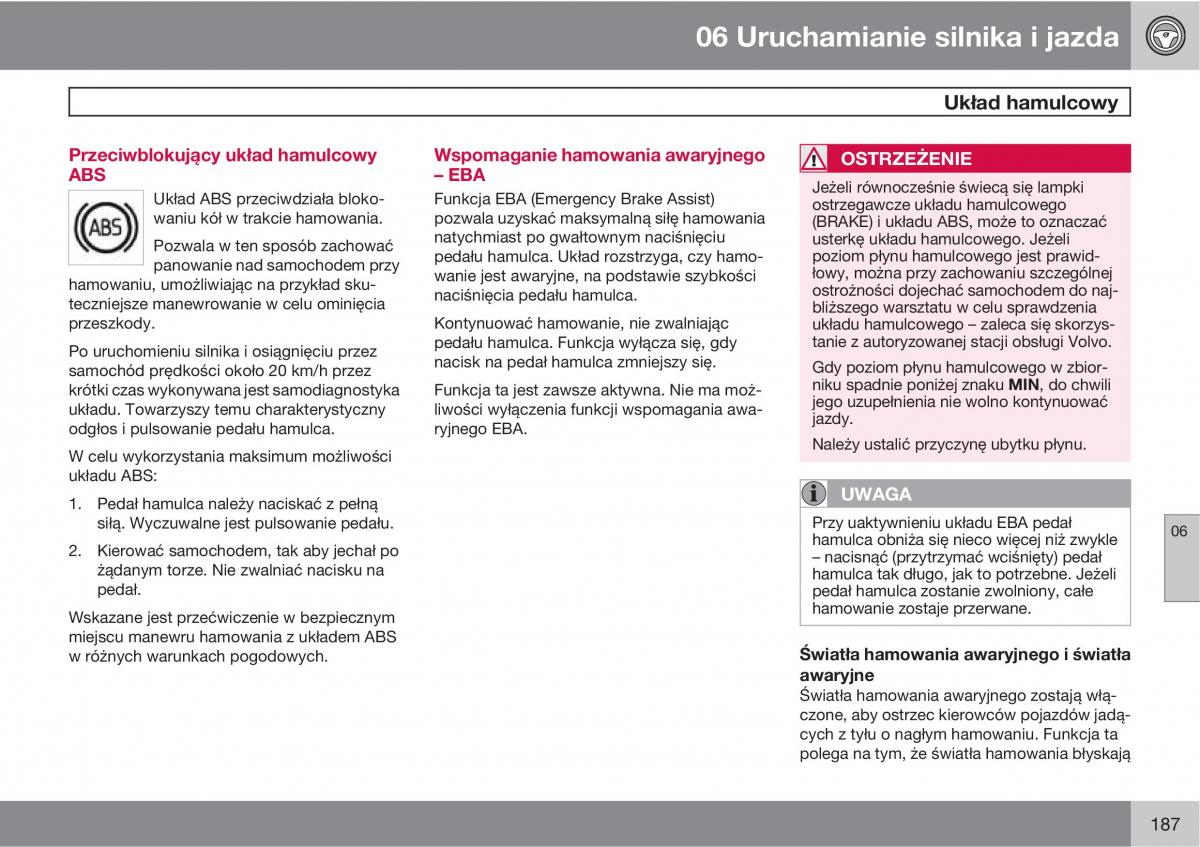 Volvo C30 instrukcja obslugi / page 189