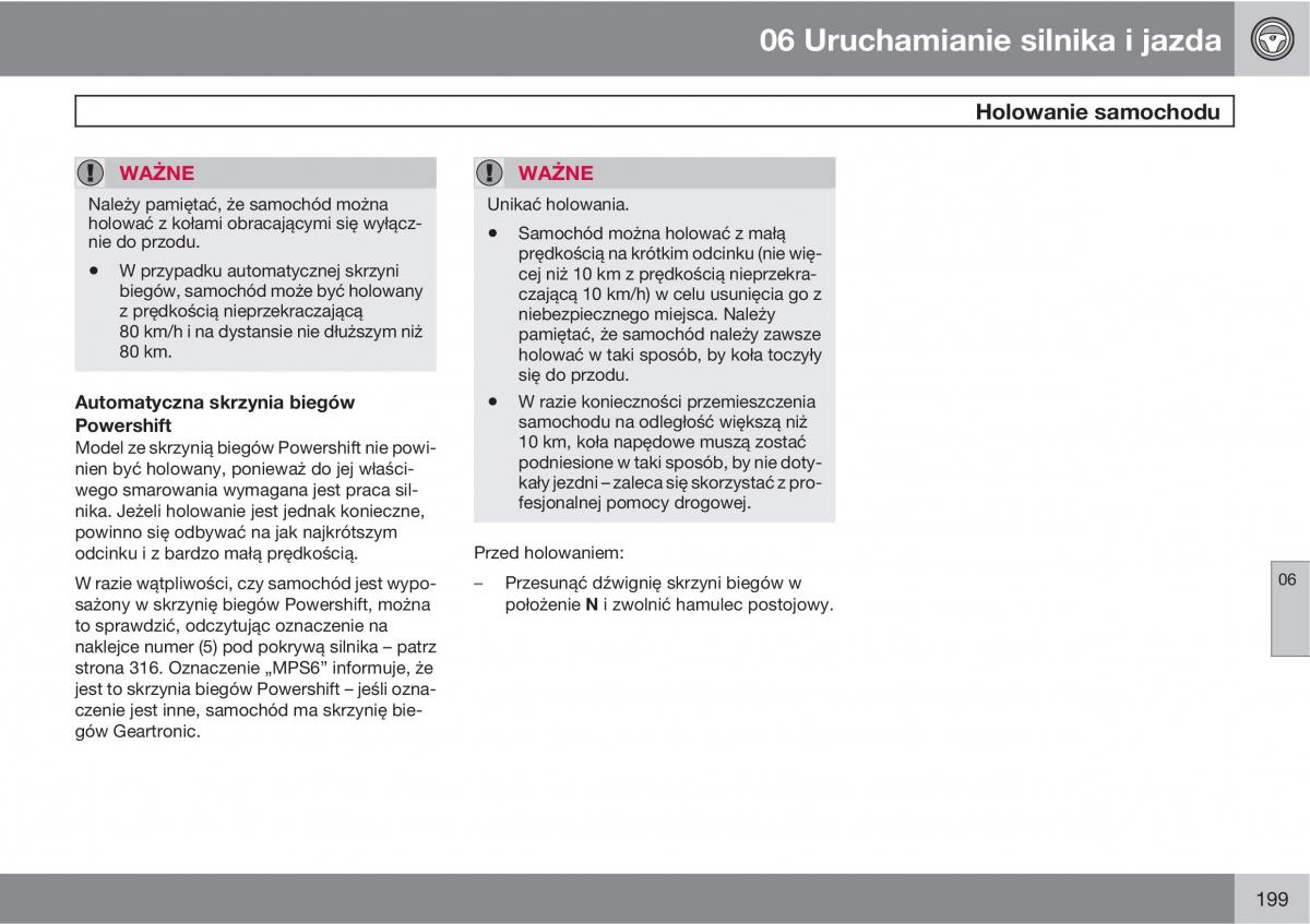 Volvo C30 instrukcja obslugi / page 201