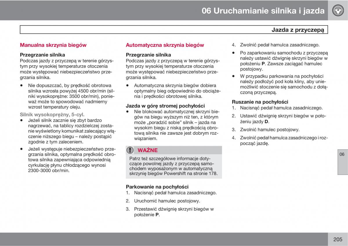 Volvo C30 instrukcja obslugi / page 207