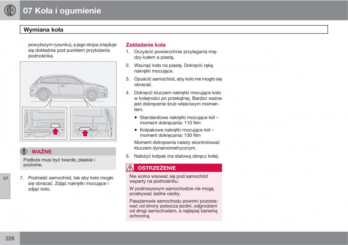 Volvo C30 instrukcja obslugi / page 228