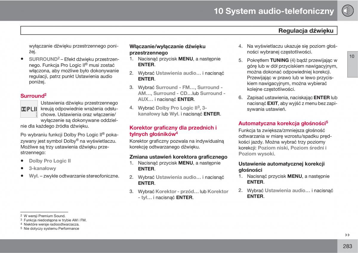 Volvo C30 instrukcja obslugi / page 285