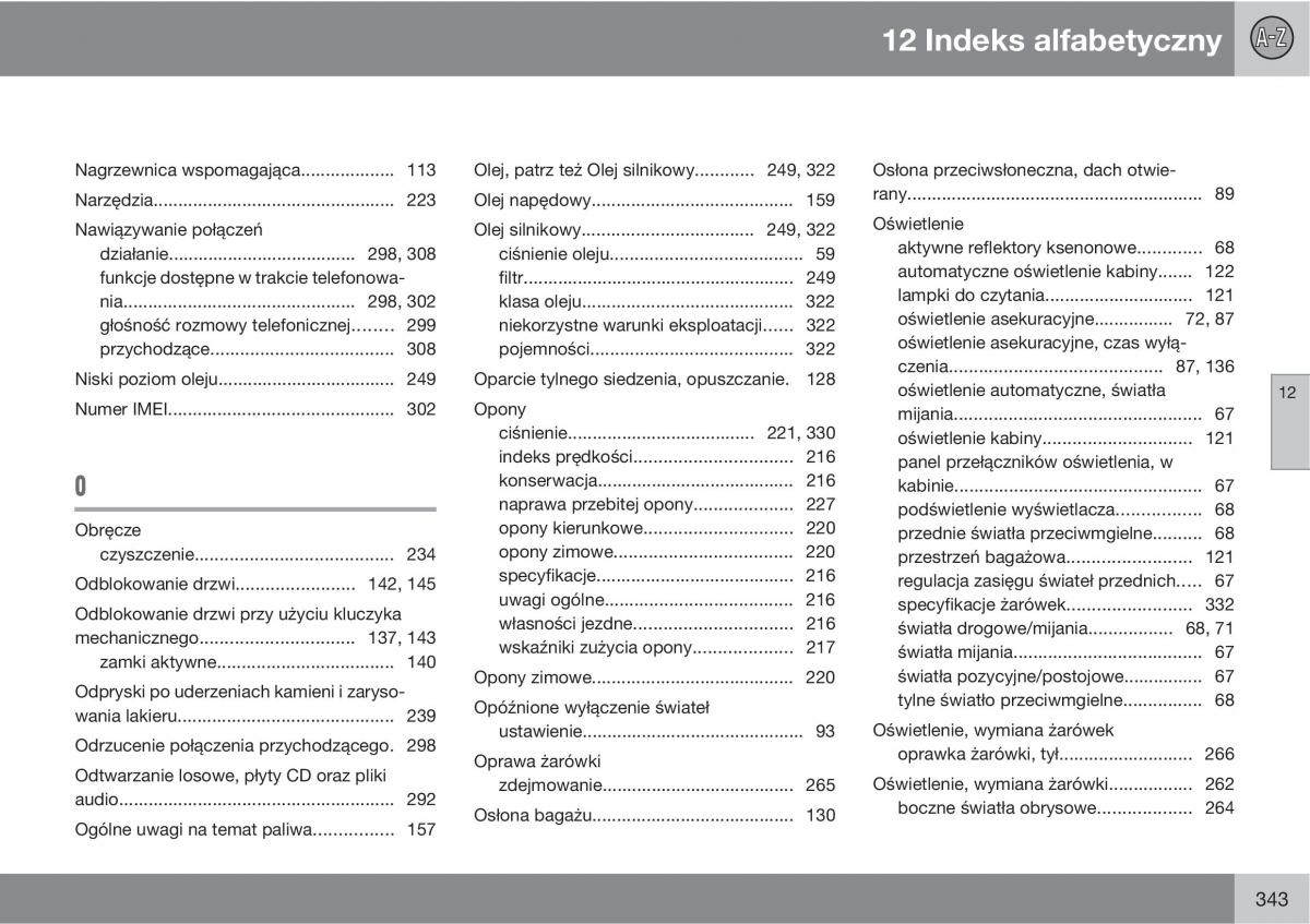 Volvo C30 instrukcja obslugi / page 345