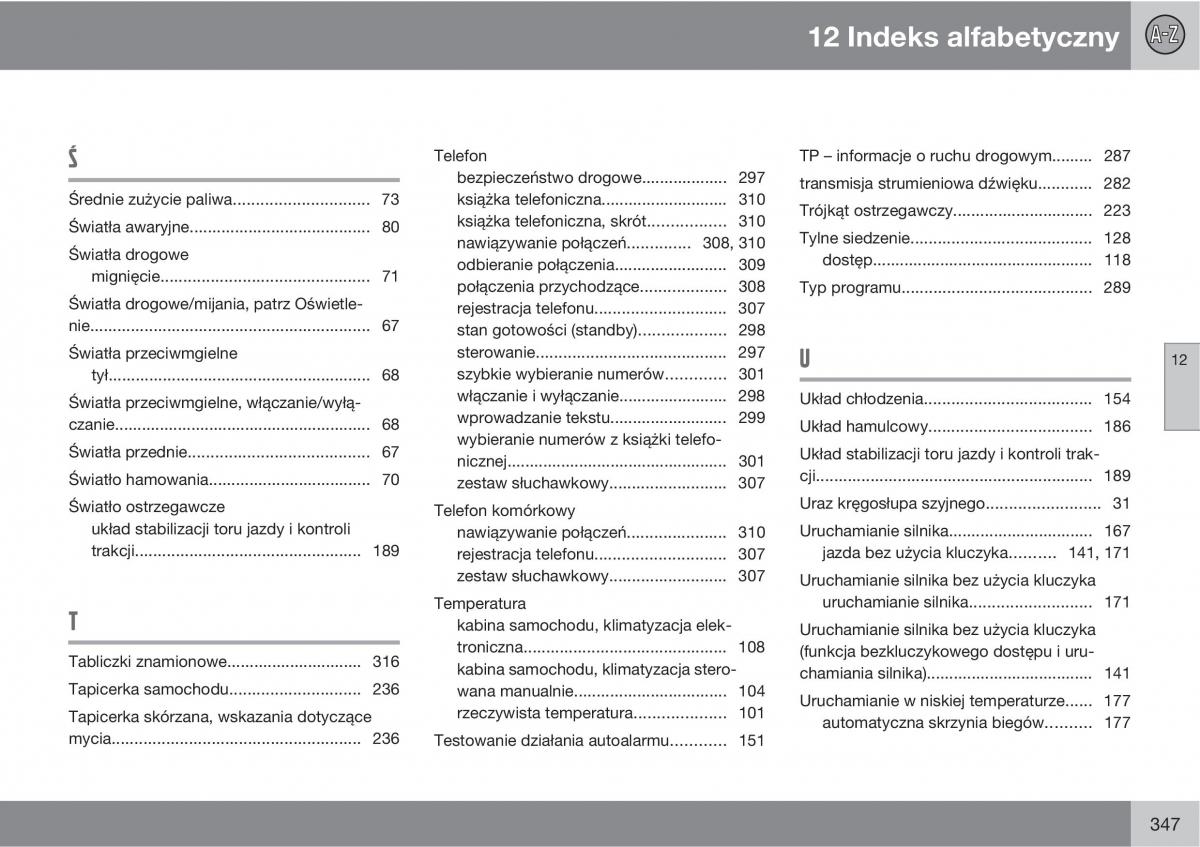 Volvo C30 instrukcja obslugi / page 349