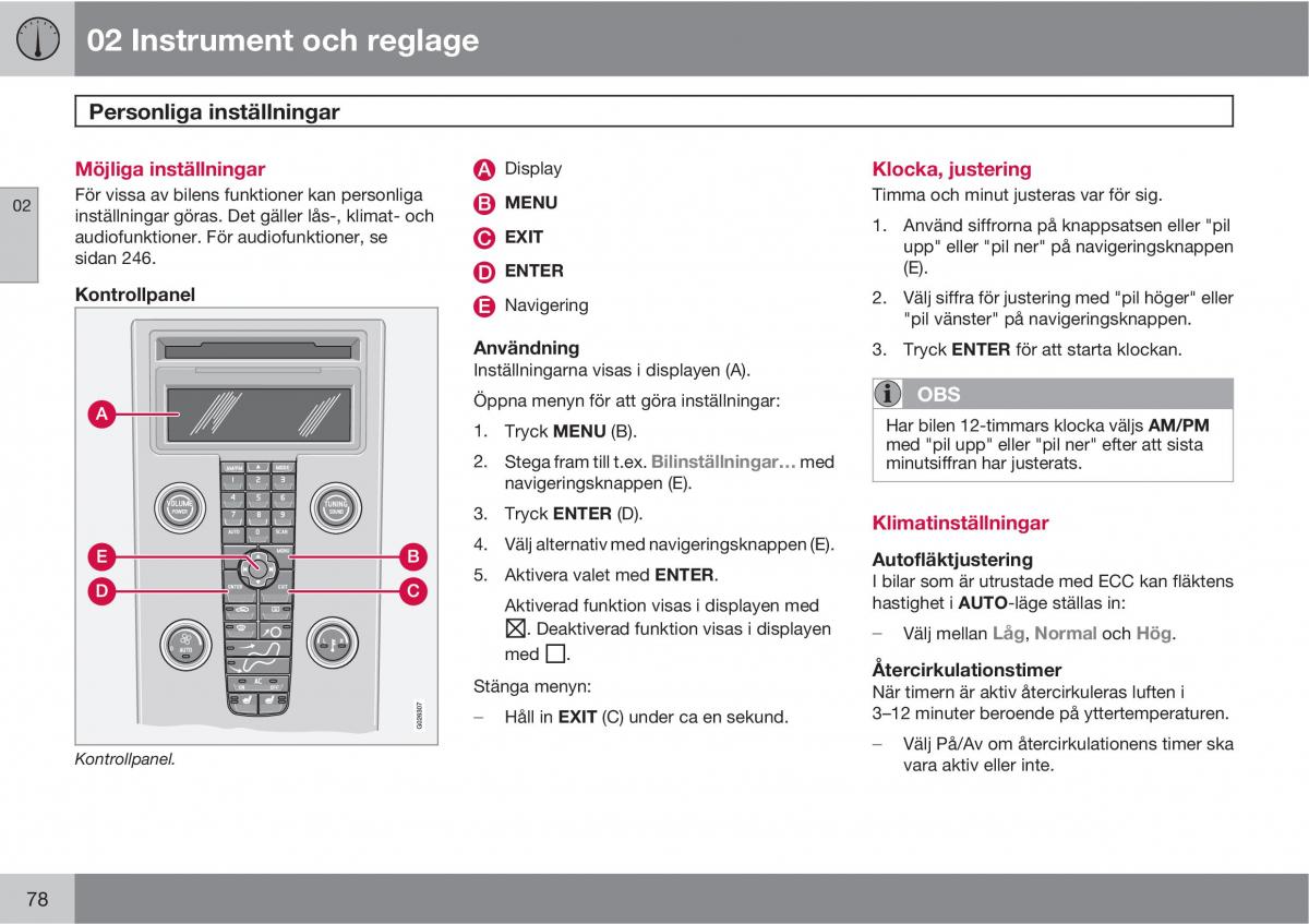 Volvo C30 instruktionsbok / page 80