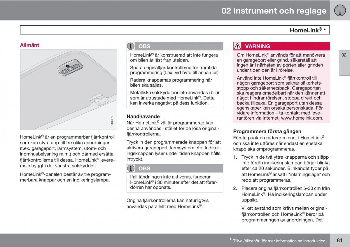 Volvo C30 instruktionsbok / page 83