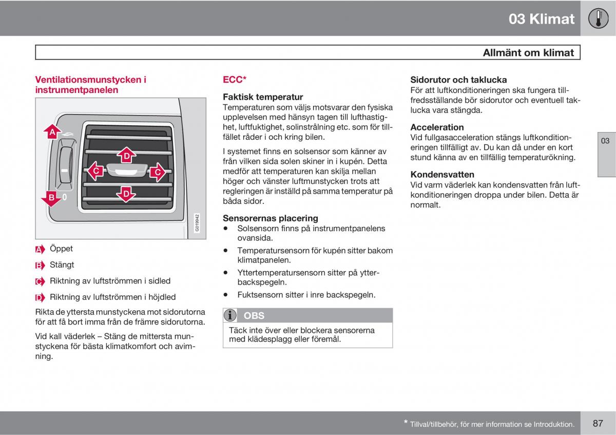 Volvo C30 instruktionsbok / page 89