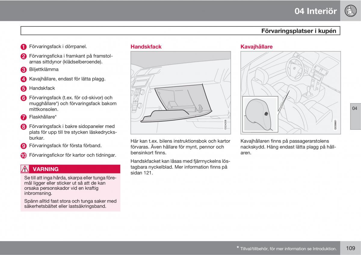 Volvo C30 instruktionsbok / page 111