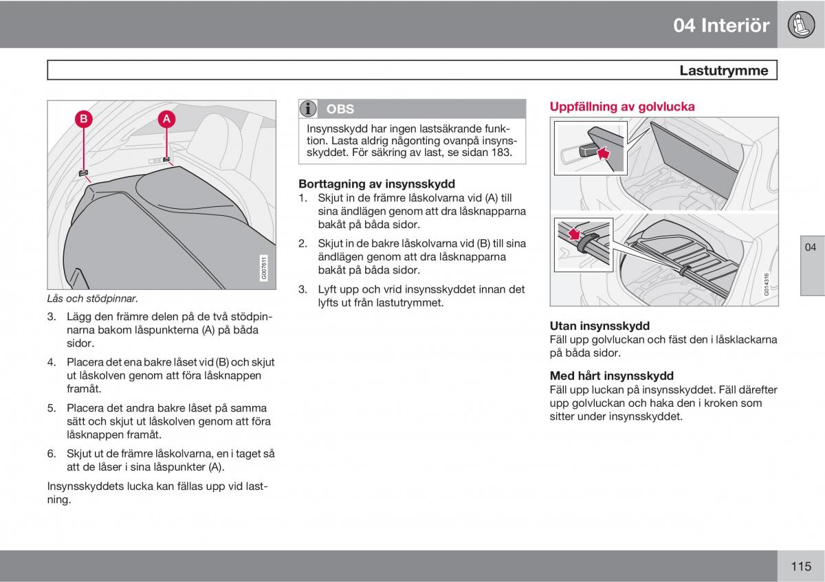 Volvo C30 instruktionsbok / page 117