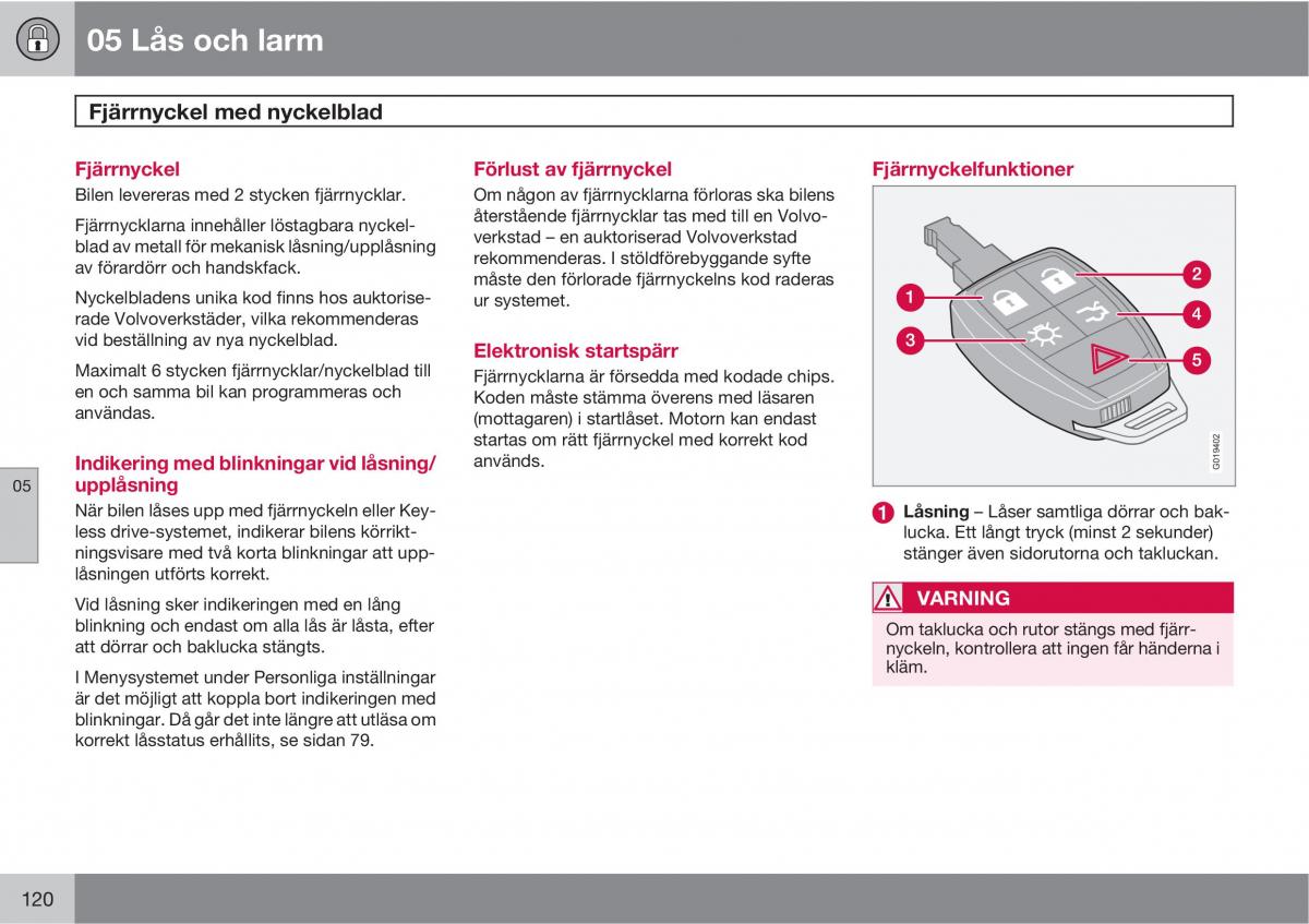 Volvo C30 instruktionsbok / page 122