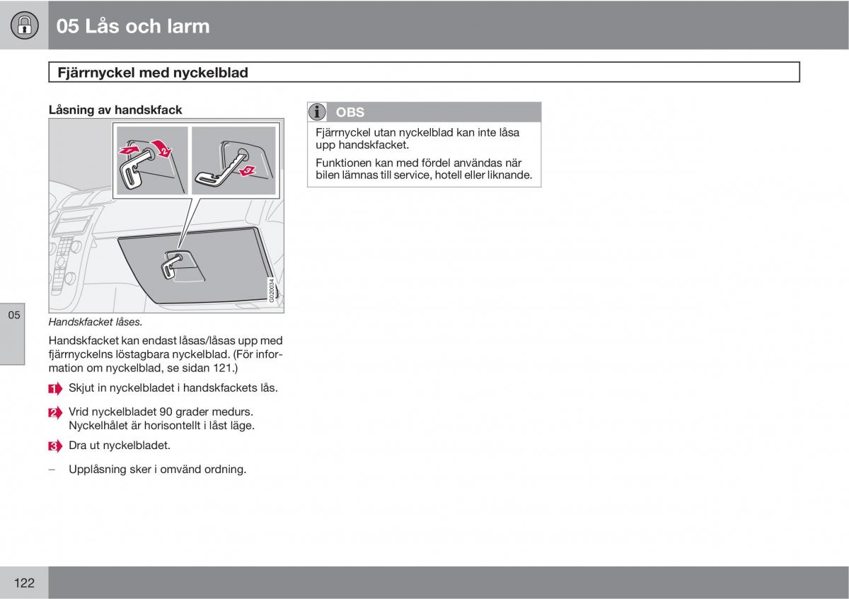 Volvo C30 instruktionsbok / page 124