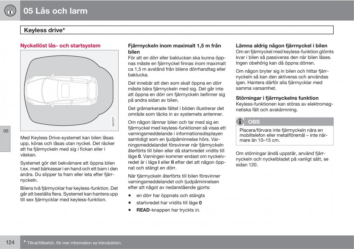 Volvo C30 instruktionsbok / page 126