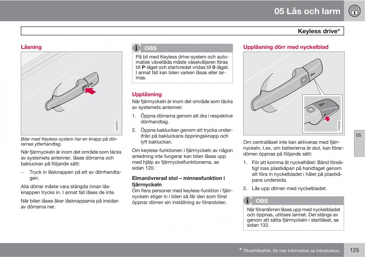 Volvo C30 instruktionsbok / page 127