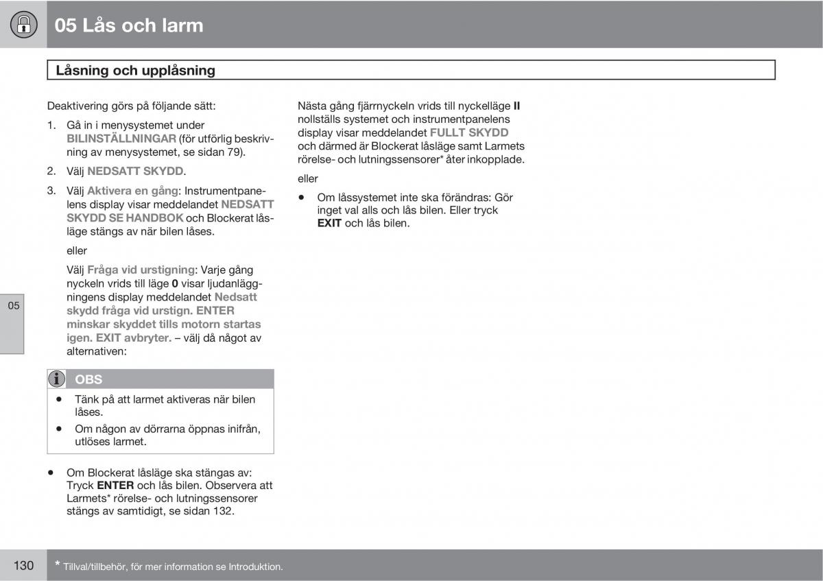 Volvo C30 instruktionsbok / page 132