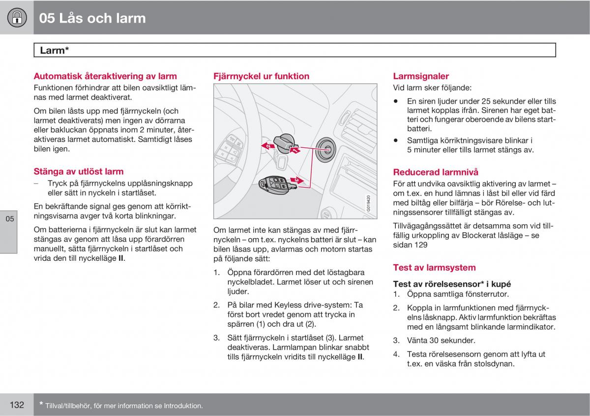 Volvo C30 instruktionsbok / page 134