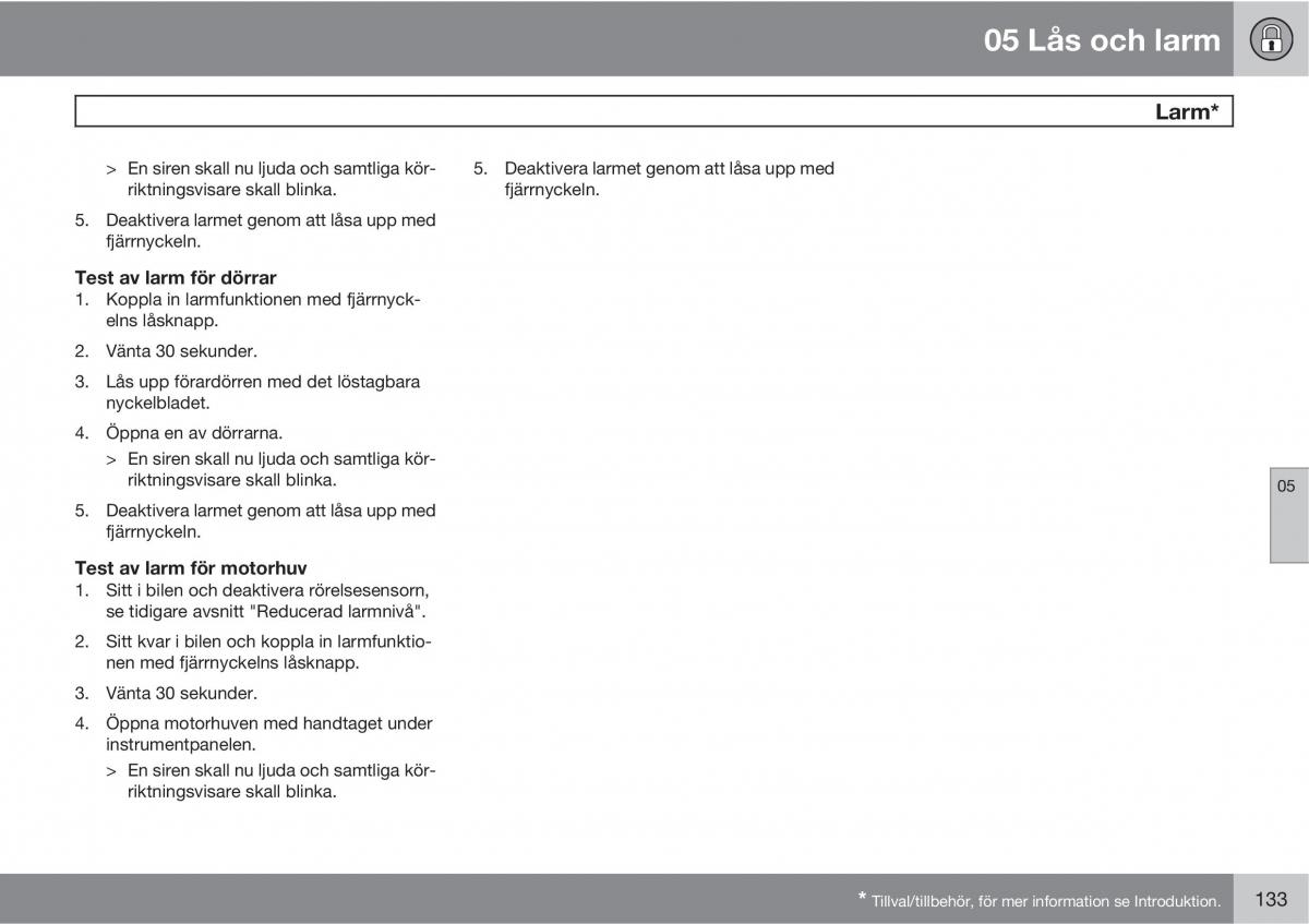 Volvo C30 instruktionsbok / page 135