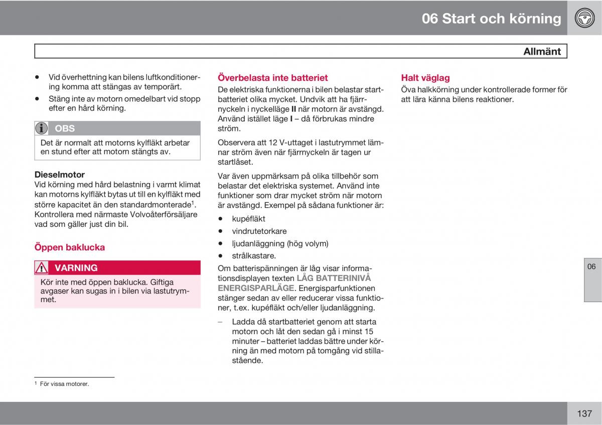 Volvo C30 instruktionsbok / page 139