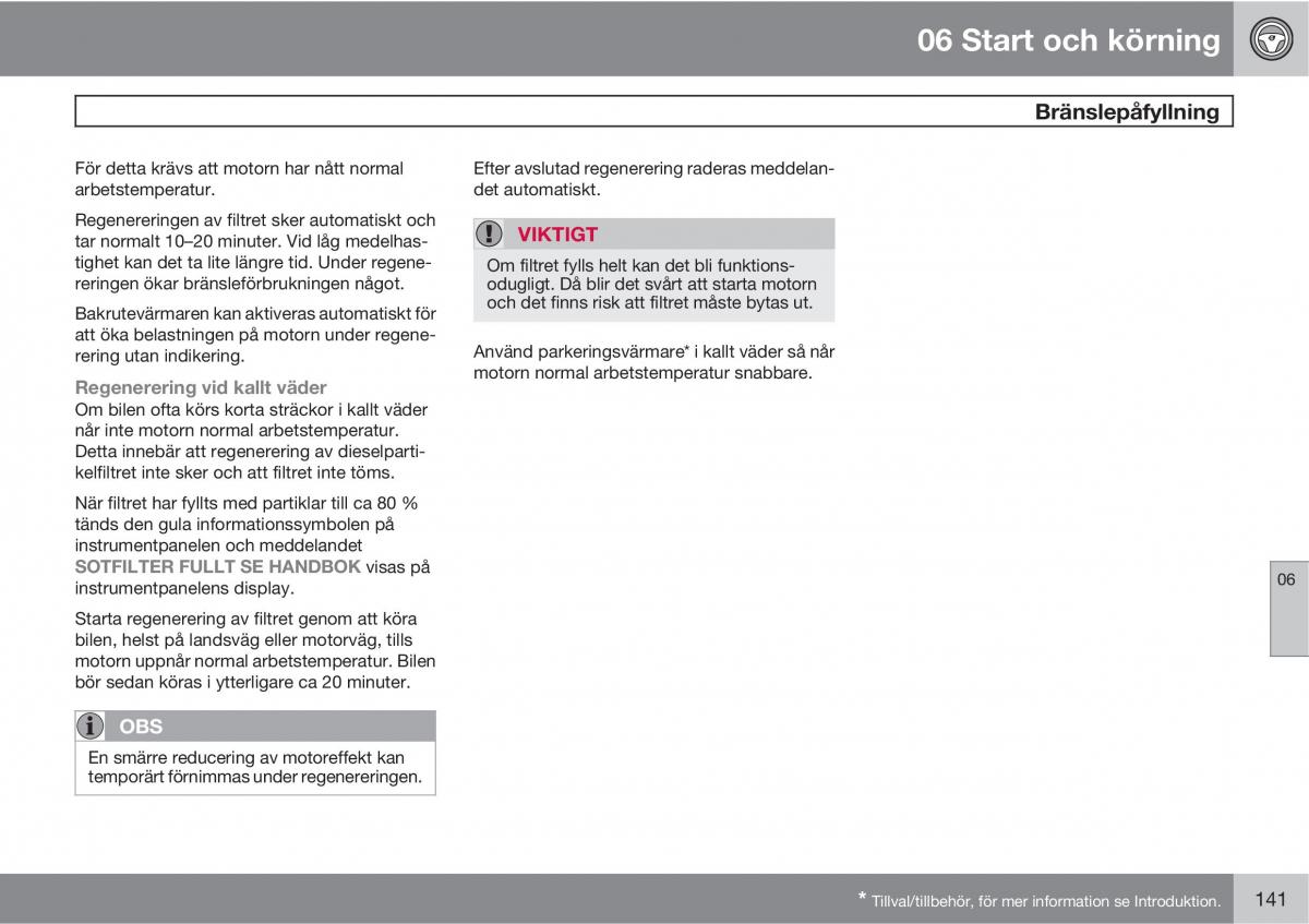 Volvo C30 instruktionsbok / page 143