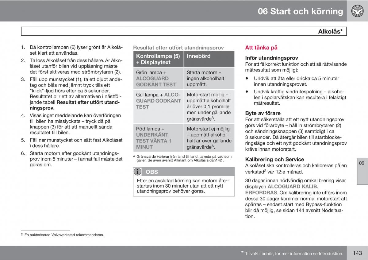 Volvo C30 instruktionsbok / page 145