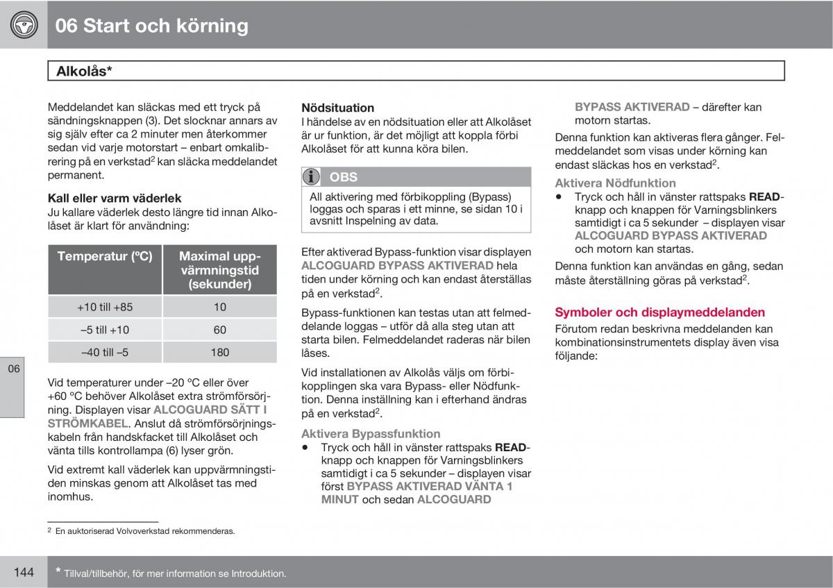 Volvo C30 instruktionsbok / page 146