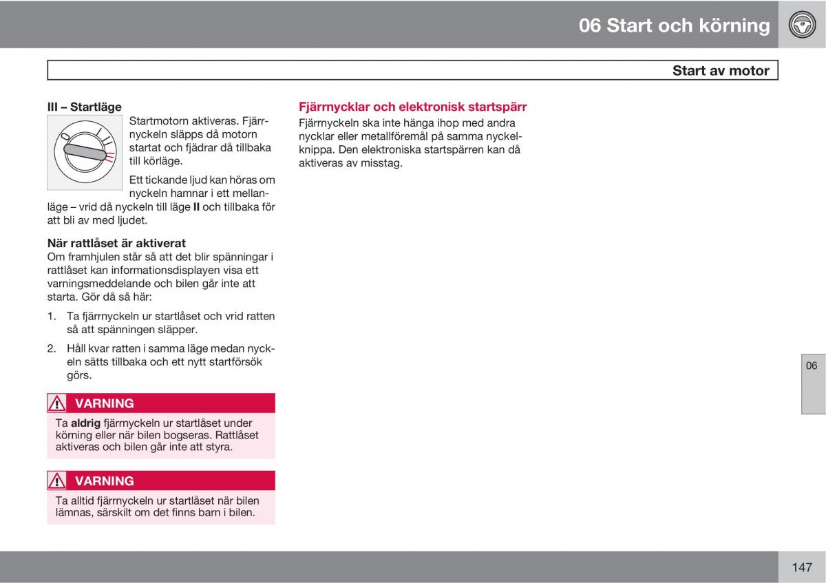 Volvo C30 instruktionsbok / page 149