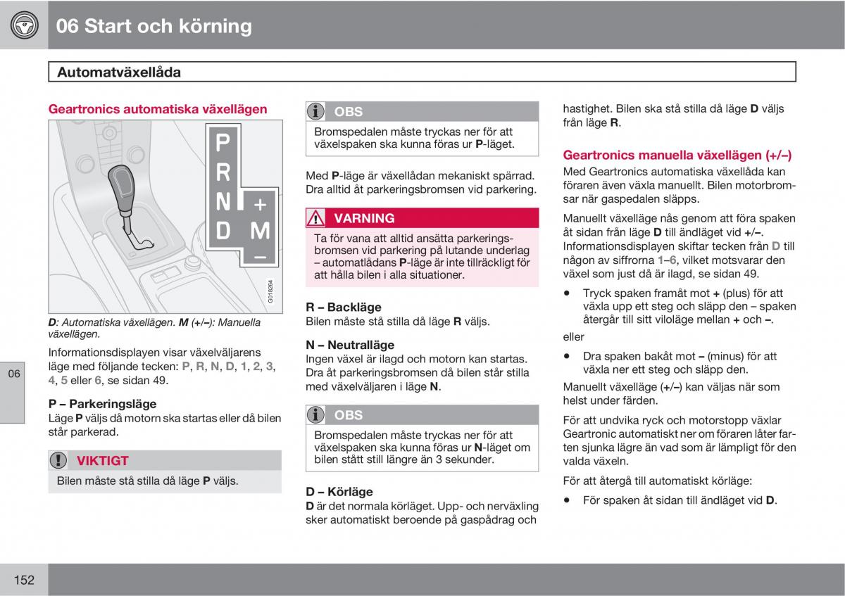 Volvo C30 instruktionsbok / page 154