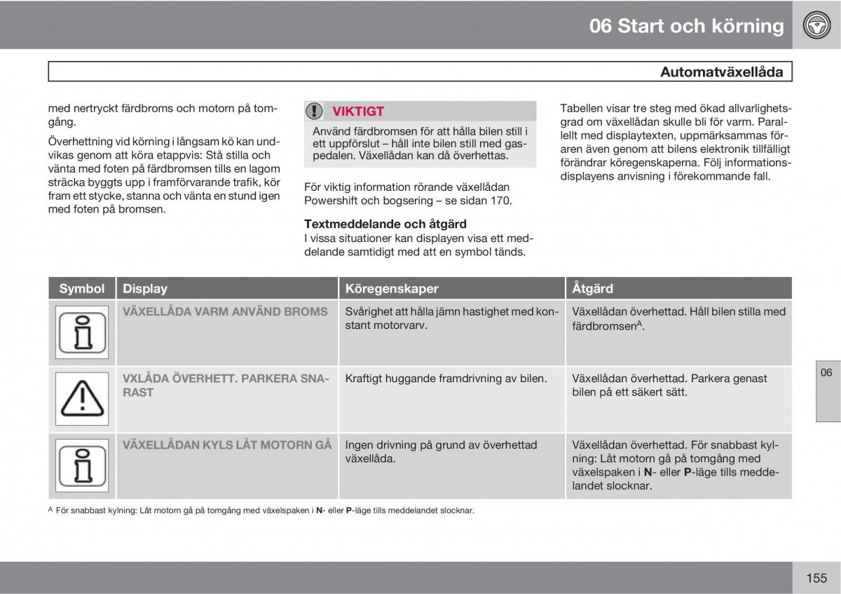 Volvo C30 instruktionsbok / page 157