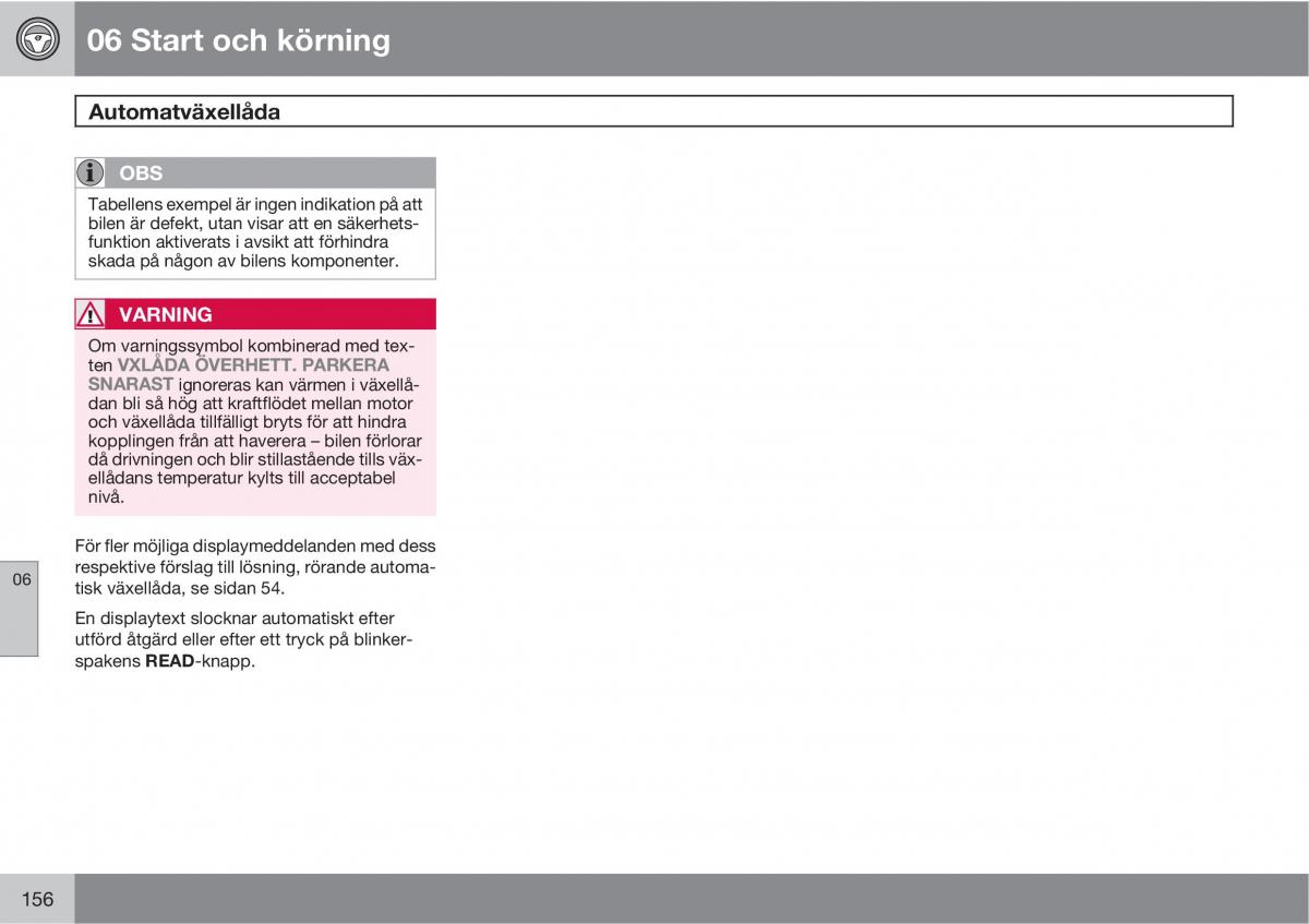 Volvo C30 instruktionsbok / page 158