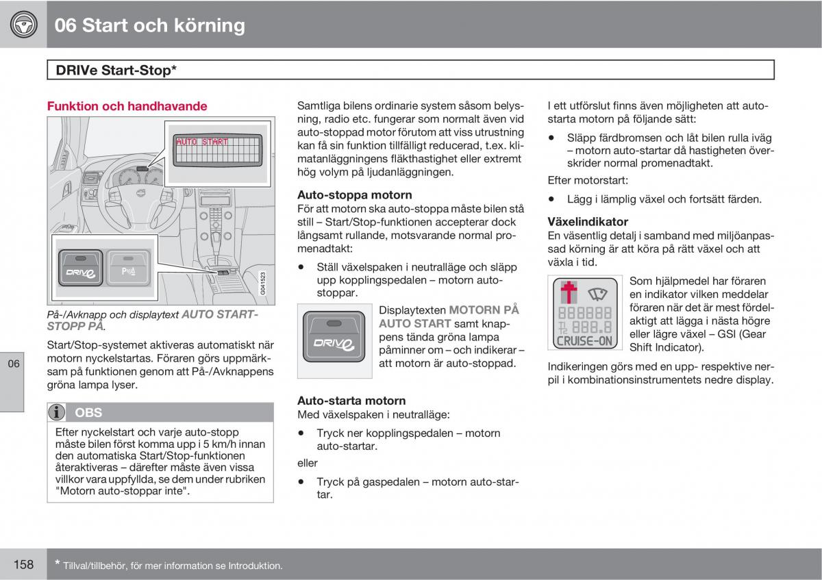 Volvo C30 instruktionsbok / page 160