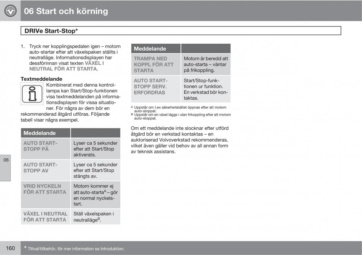 Volvo C30 instruktionsbok / page 162