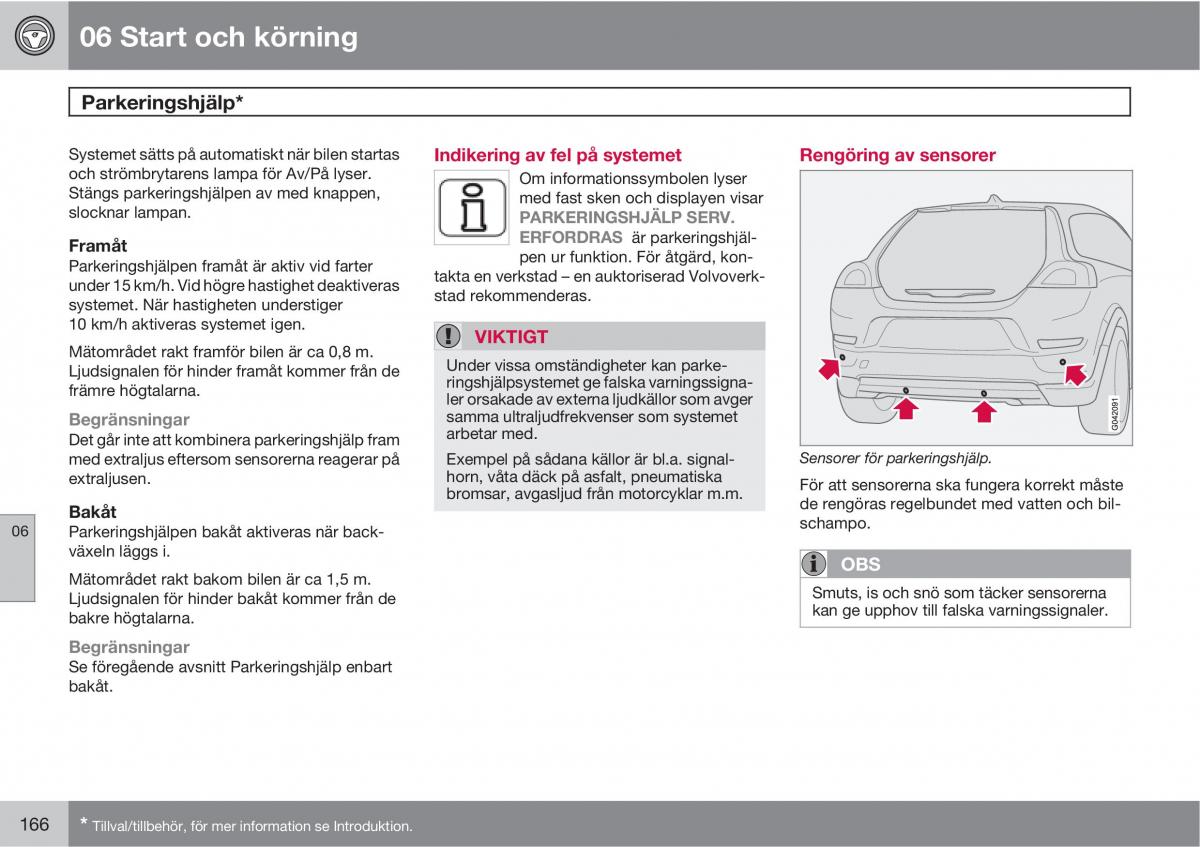 Volvo C30 instruktionsbok / page 168