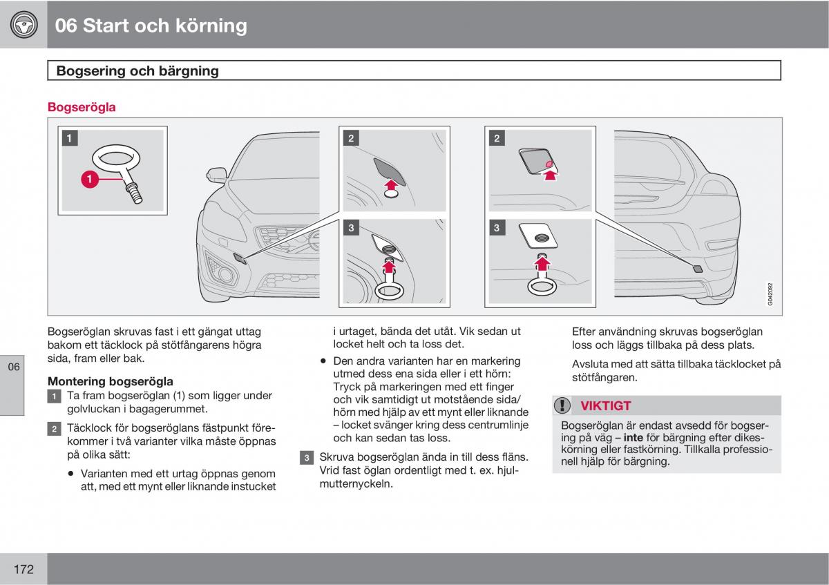 Volvo C30 instruktionsbok / page 174