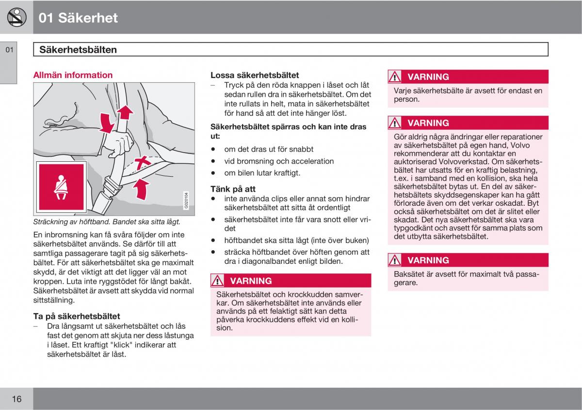 Volvo C30 instruktionsbok / page 18