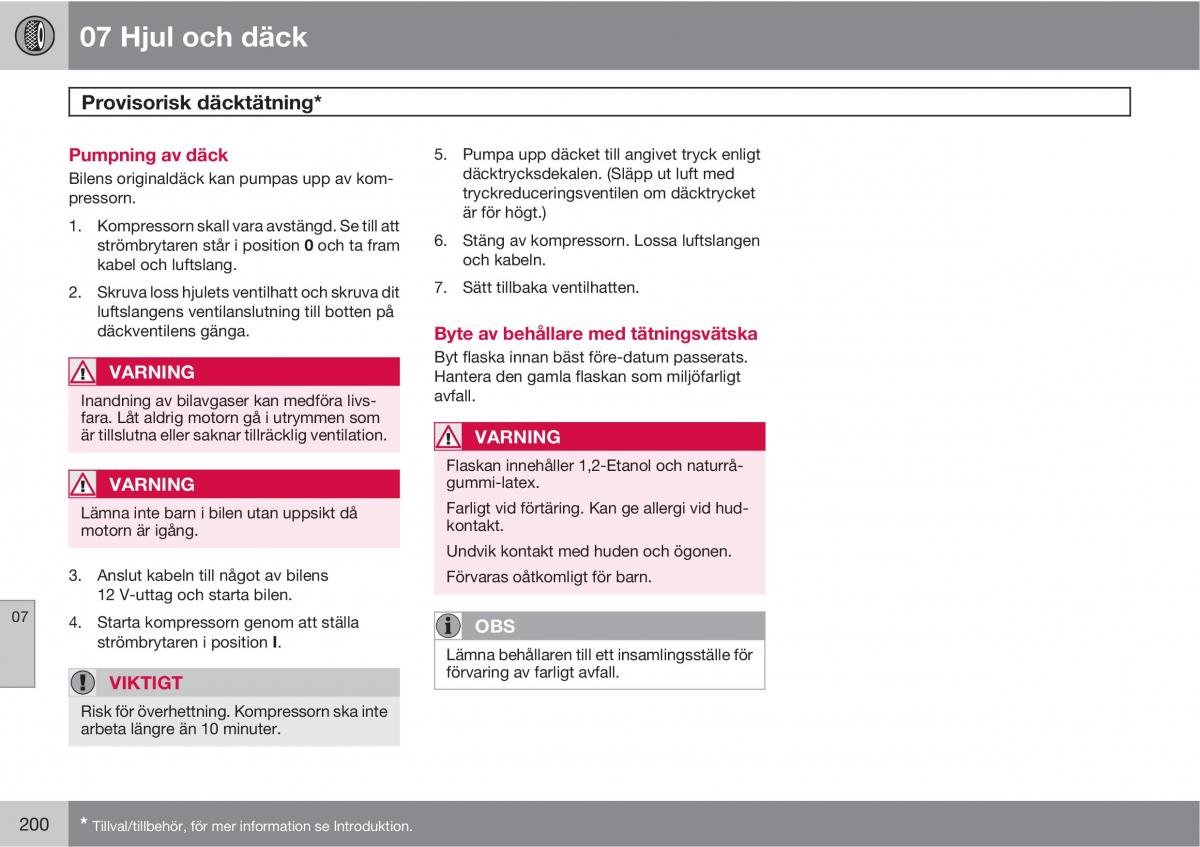 Volvo C30 instruktionsbok / page 202