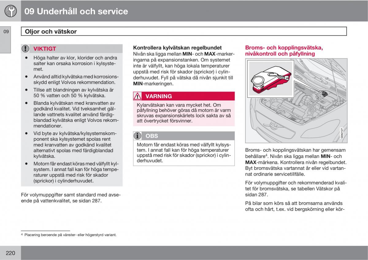 Volvo C30 instruktionsbok / page 222