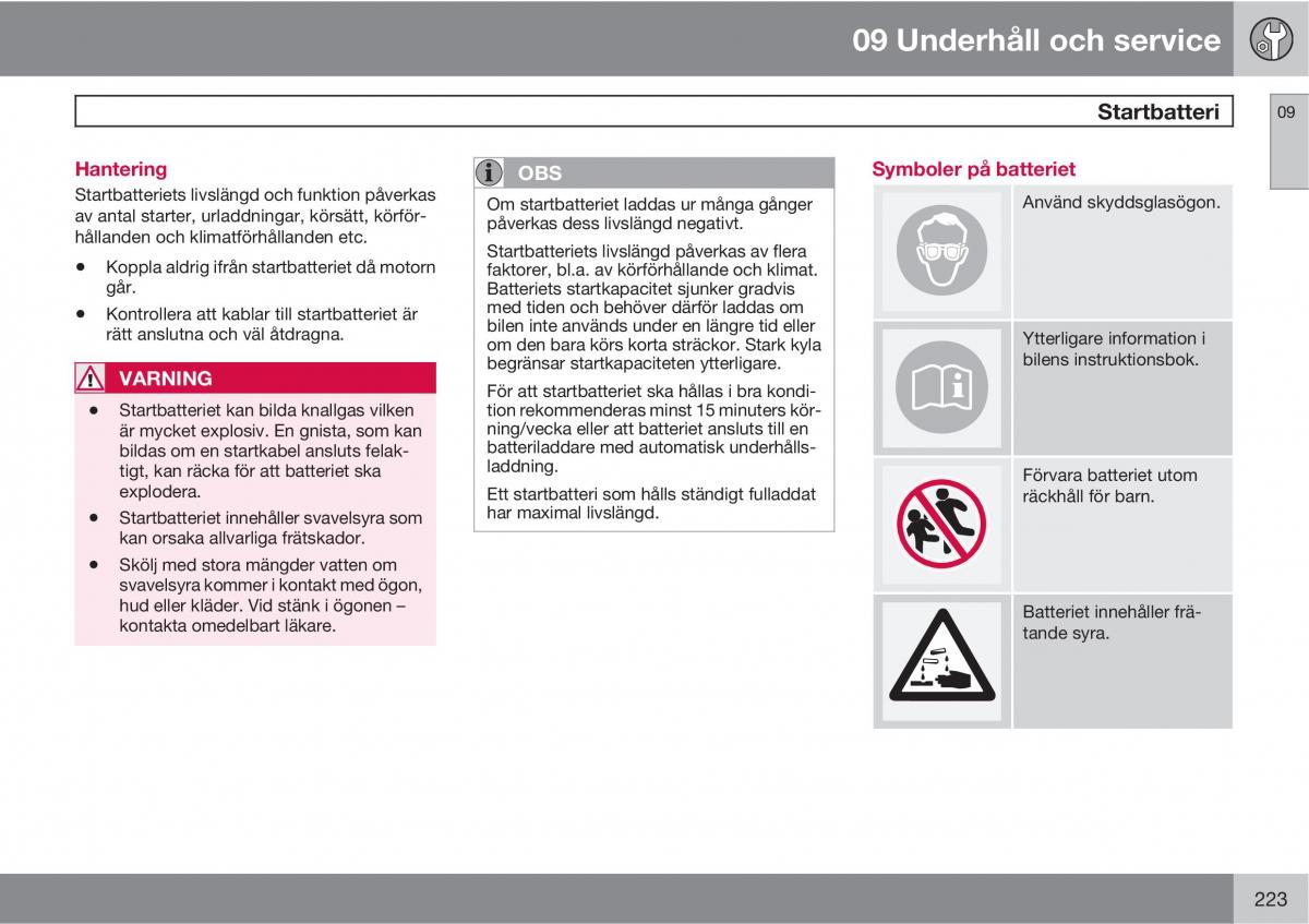 Volvo C30 instruktionsbok / page 225