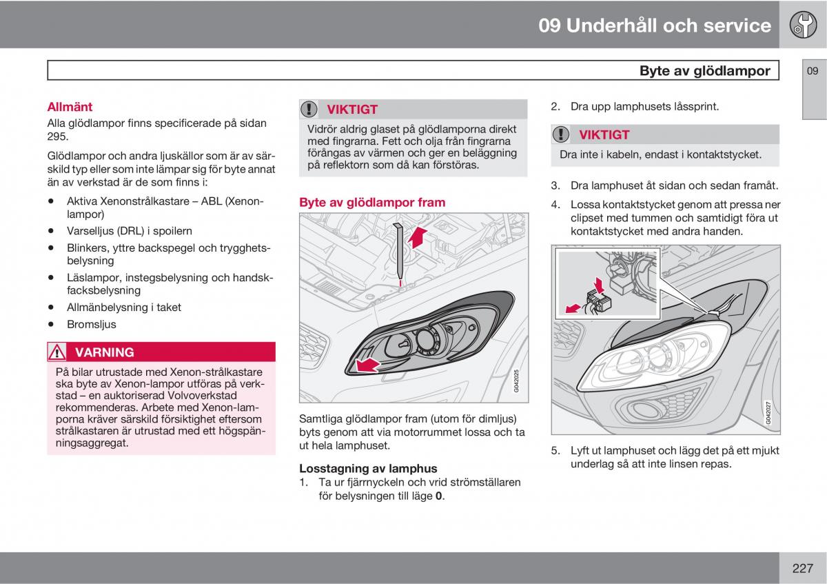 Volvo C30 instruktionsbok / page 229